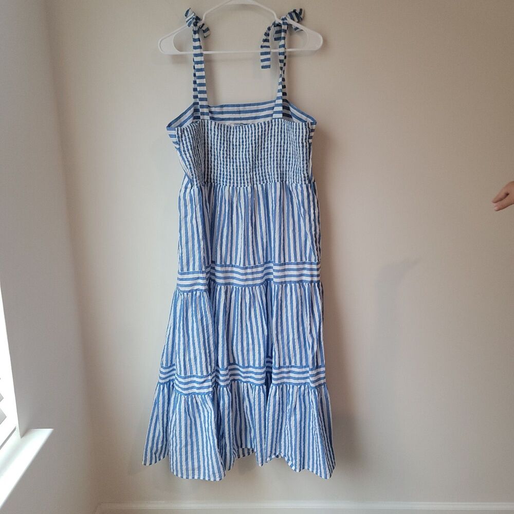 For The Republic Womens Dress Size Large Midi‎ Stripe Tiered Dress Cottagecore - Picture 2 of 6